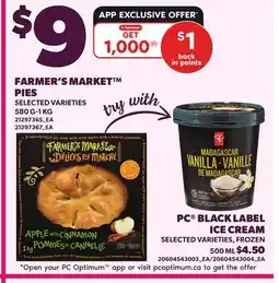 Loblaws FARMER'S MARKET PIES, 580G-1KG offer