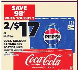 Loblaws COCA-COLA OR CANADA DRY SOFT DRINKS offer