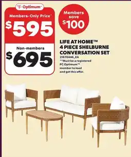 Loblaws LIFE AT HOME 4 PIECE SHELBURNE CONVERSATION SET offer