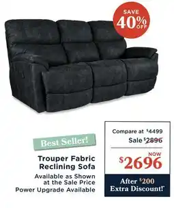 La Z Boy Trouper Fabric Reclining Sofa offer