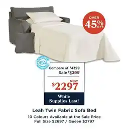 La Z Boy Leah Twin Fabric Sofa Bed offer
