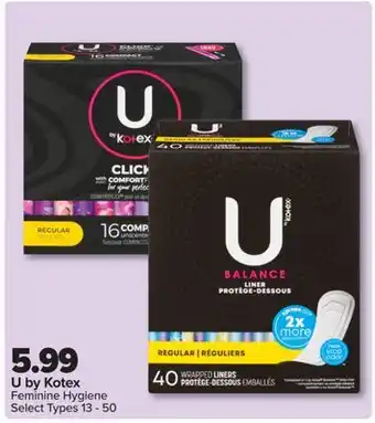 PharmaChoice U by Kotex Feminine Hygiene offer