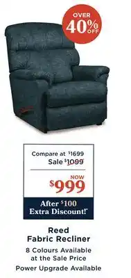 La Z Boy Reed Fabric Recliner offer