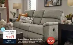 La Z Boy Brooks Fabric Reclining Sofa offer