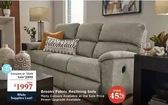 La Z Boy Brooks Fabric Reclining Sofa offer