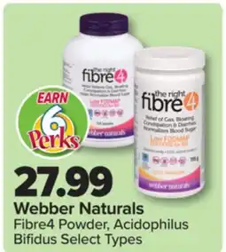 PharmaChoice Webber Naturals Fibre4 Powder, Acidophilus Bifidus offer