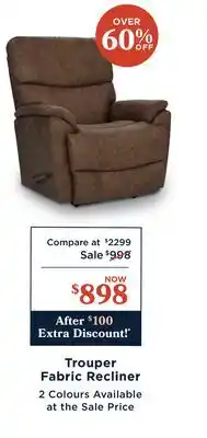 La Z Boy Trouper Fabric Recliner offer