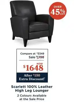 La Z Boy Scarlett 100% Leather High Leg Lounger offer