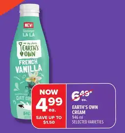 Metro EARTH'S OWN CREAM offer