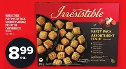 Metro IRRESISTIBLE PUFF PASTRY PACK, GOURMET SAUSAGE PASTRY OR CHICKEN BITES offer