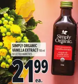 Metro SIMPLY ORGANIC VANILLA EXTRACT offer
