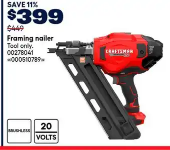 RONA CRAFTSMAN Framing nailer offer