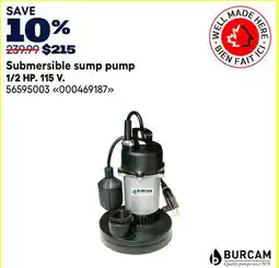 RONA Burcam Submersible sump pump offer