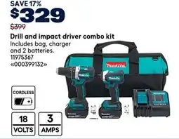 RONA Makita Drill and impact driver combo kit offer