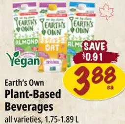 Farm Boy Earth's Own Plant-Based Beverages offer