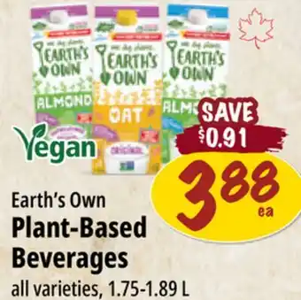 Farm Boy Earth's Own Plant-Based Beverages offer