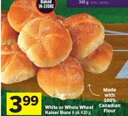 Foodland White or Whole Wheat Kaiser Buns offer