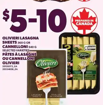 Valu-mart PÂTES À LASAGNE, 360 G OU CANNELLONI OLIVIERI, 540 G offer
