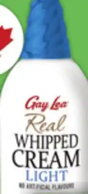 Food Basics GAY LEA REAL WHIPPED CREAM offer