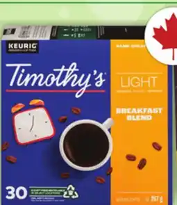 Food Basics TIMOTHY'S OR IRRESISTIBLES COFFEE CAPSULES offer