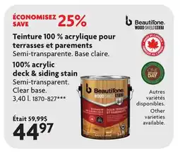 Home Hardware 100% acrylic ta So deck & siding stain offer