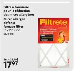 Home Hardware Micro allergen defense furnace filter offer