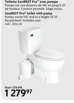 Home Hardware SaniBEST Pro toilet with pump Pumps offer