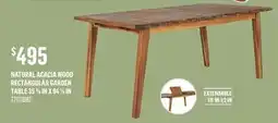 Canac Natural Acacia Wood Rectangular Garden Table 353/8inx941/2 in offer