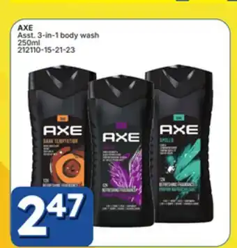 Rossy AXE Asst. 3-in-1 body wash offer