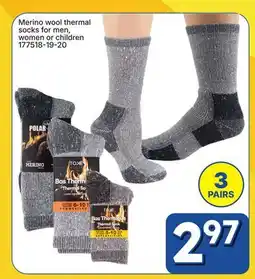Rossy Merino wool thermal socks for men, women or children offer