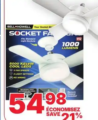 Rossy BELL + HOWELL Socket fan light with remote control offer