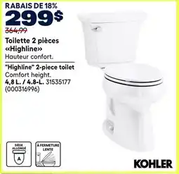 RONA KOHLER Highline 2-piece toilet 4.8-L offer