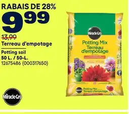 RONA Miracle-Gro Potting soil offer