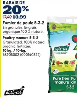 RONA Acti-Sol Poultry manure 5-3-2 offer