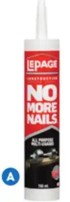 RONA LEPAGE No More Nails construction adhesives offer