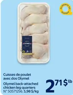 Walmart Olymel back-attached chicken leg quarters offer