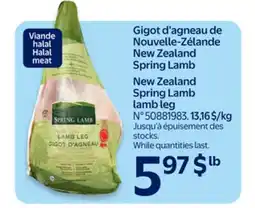 Walmart New Zealand Spring Lamb leg offer