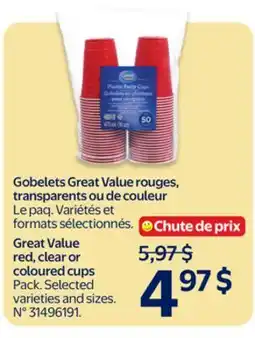 Walmart Great Value red cups offer