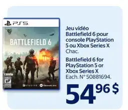 Walmart Battlefield 6 for Play Station 5 or Xbox Series X offer