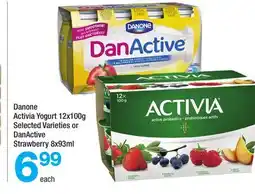Highland Farms Danone Activia Yogurt 12x100g Selected Varieties or DanActive Strawberry 8x93ml offer