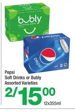 Highland Farms Pepsi Soft Drinks or Bubly Assorted Varieties offer
