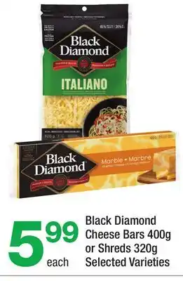 Highland Farms Black Diamond Cheese Bars 400g or Shreds 320g offer