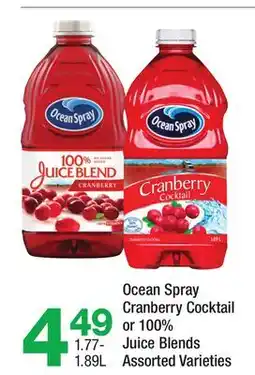Highland Farms Ocean Spray Cranberry Cocktail or 100% Juice Blends offer