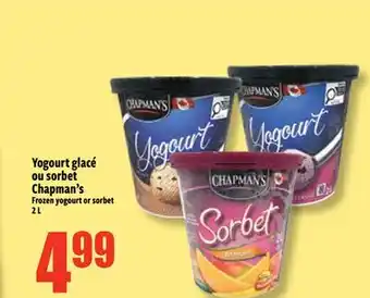 Bonanza Yogourt glacé ou sorbet Chapman's offer