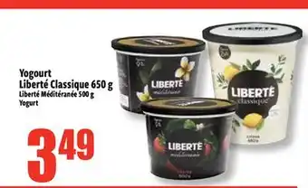 Bonanza Yogourt Liberté Classique 650 g Liberté Méditerranée 500 g offer