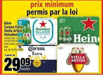Super C bière Corona Extra, Stella Artois, Heineken offer