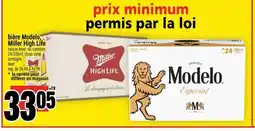 Super C bière Modelo, Miller High Life offer