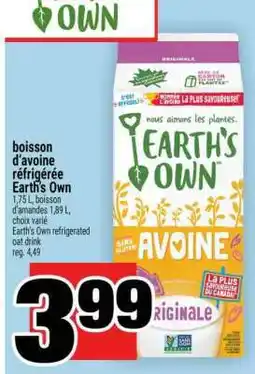 Super C boisson d'avoine réfrigérée Earth's Own offer