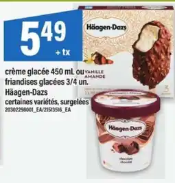 Maxi Häagen-Dazs crème glacée 450 mL ou friandises glacées 3/4 un offer