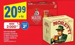 Maxi bière Birra Moretti bouteilles, 12x330 mL ou Madri Excepcional canettes, 12x355 mL offer